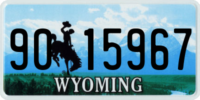 WY license plate 9015967