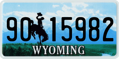WY license plate 9015982