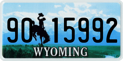 WY license plate 9015992