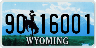 WY license plate 9016001