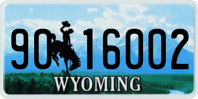 WY license plate 9016002