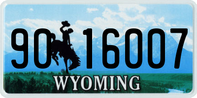 WY license plate 9016007