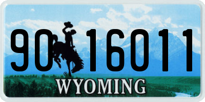 WY license plate 9016011