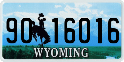WY license plate 9016016