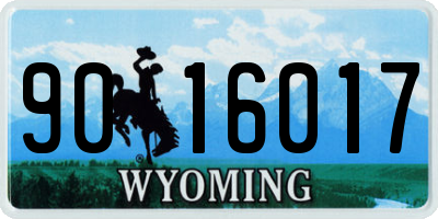 WY license plate 9016017
