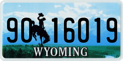 WY license plate 9016019
