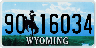 WY license plate 9016034