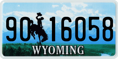 WY license plate 9016058