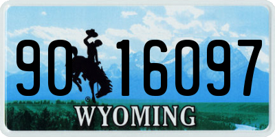 WY license plate 9016097