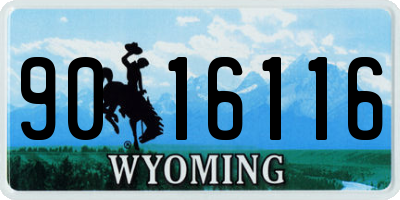 WY license plate 9016116