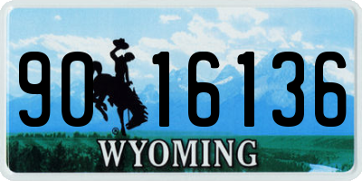 WY license plate 9016136