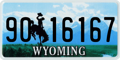 WY license plate 9016167