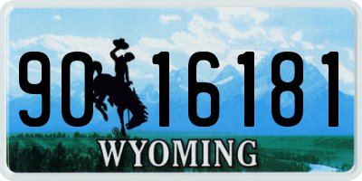 WY license plate 9016181