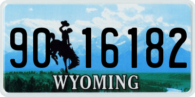 WY license plate 9016182