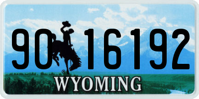 WY license plate 9016192