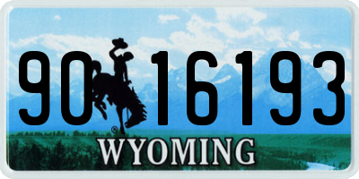 WY license plate 9016193