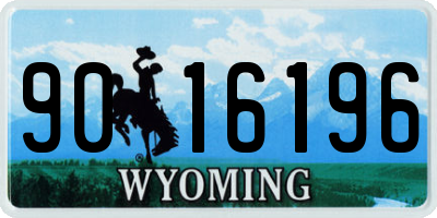 WY license plate 9016196