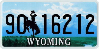 WY license plate 9016212
