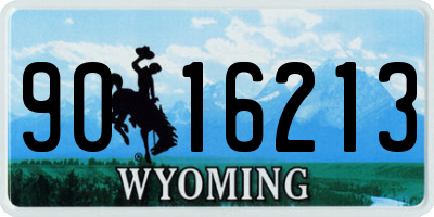 WY license plate 9016213