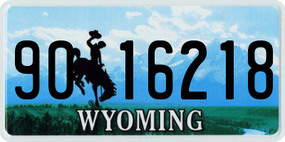 WY license plate 9016218