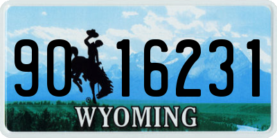 WY license plate 9016231