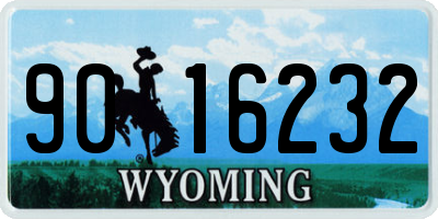 WY license plate 9016232