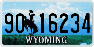 WY license plate 9016234