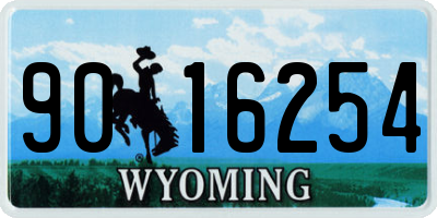 WY license plate 9016254