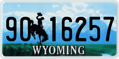 WY license plate 9016257