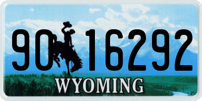WY license plate 9016292