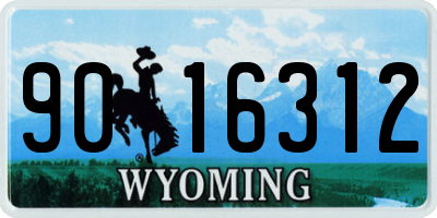 WY license plate 9016312
