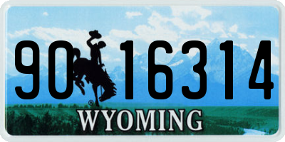 WY license plate 9016314