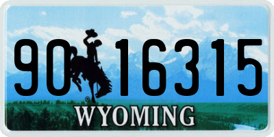 WY license plate 9016315