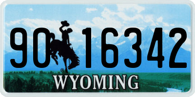 WY license plate 9016342