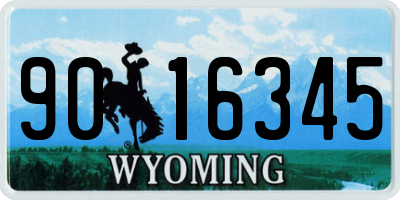 WY license plate 9016345