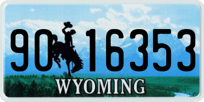 WY license plate 9016353