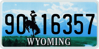 WY license plate 9016357