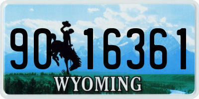 WY license plate 9016361