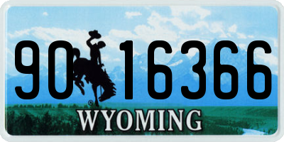 WY license plate 9016366