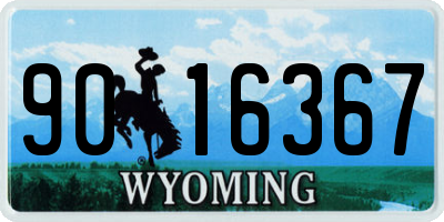 WY license plate 9016367