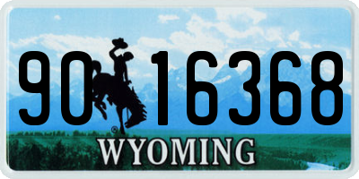 WY license plate 9016368