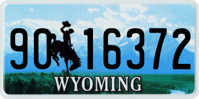 WY license plate 9016372