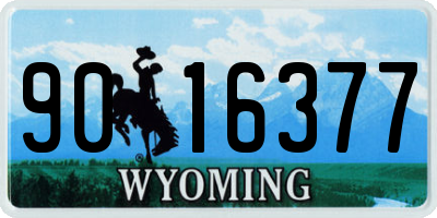WY license plate 9016377