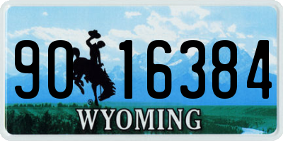 WY license plate 9016384