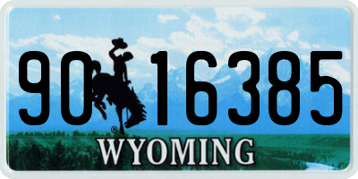 WY license plate 9016385