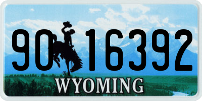 WY license plate 9016392