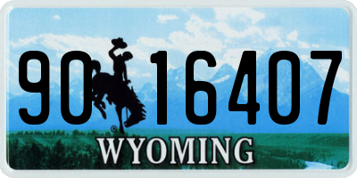 WY license plate 9016407