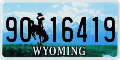 WY license plate 9016419