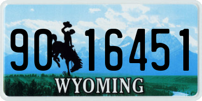 WY license plate 9016451
