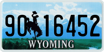 WY license plate 9016452